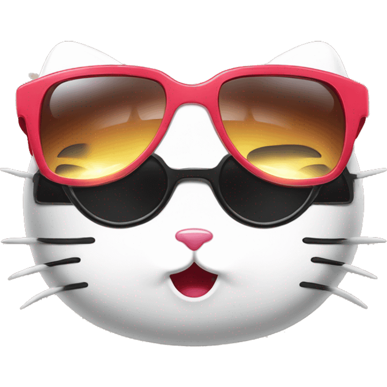 Hello kitty with sun glasses  emoji