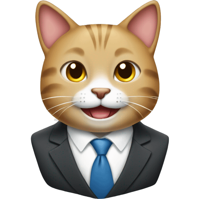 HAPPY cat in business suit emoji