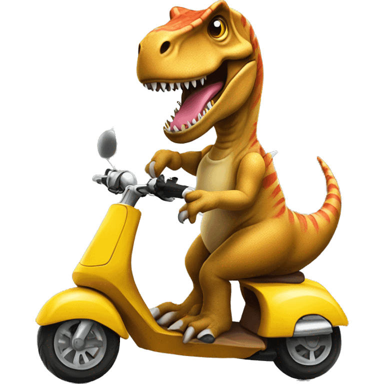 T-Rex on a scooter emoji