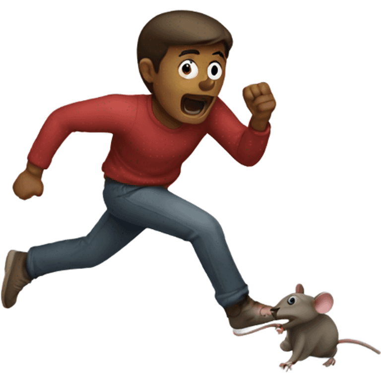 guy chased by mouse emoji