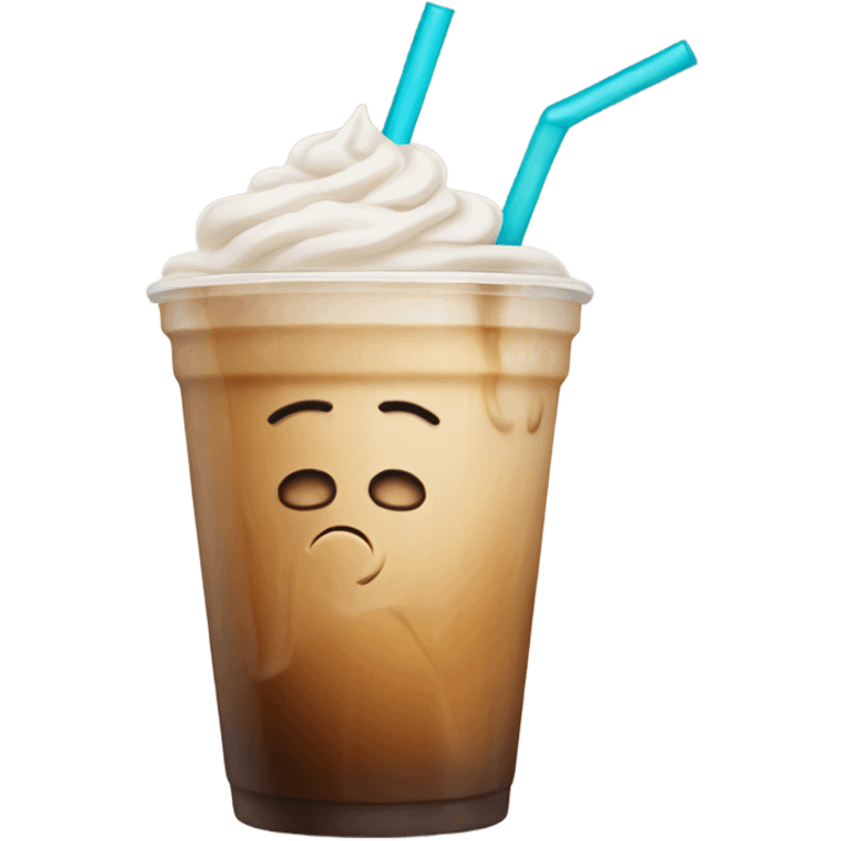 Light iced coffee with a straw emoji