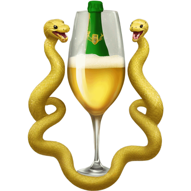 Coat of arms of the snake new year 2025 champagne emoji