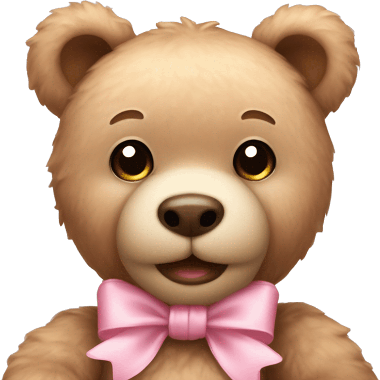 Teddy bear with light pink bow emoji