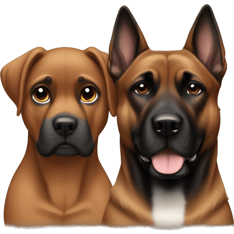 brown boxer and black German Shepard emoji