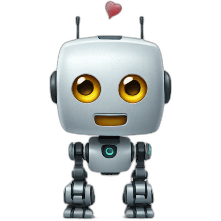 robot with a TEXT emoji