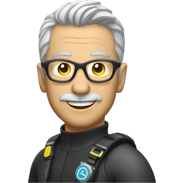 naui scuba diver instructor grey hair emoji