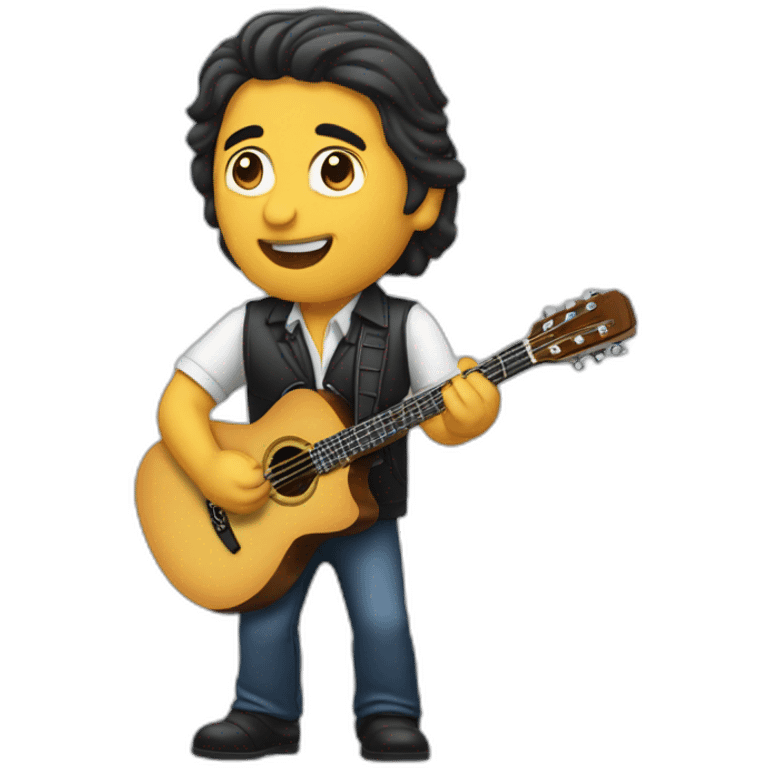 Alberto Fernández playing the guitar emoji