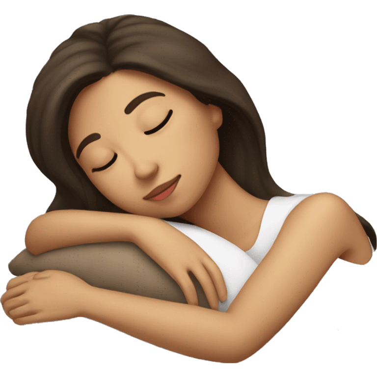 brunette girl sleeping emoji