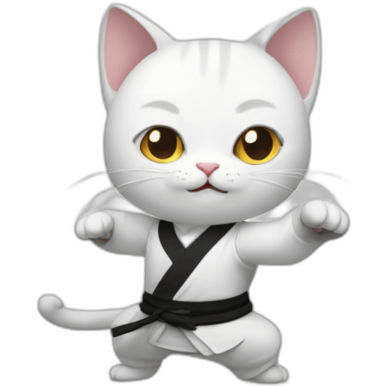 White cat kungfu emoji