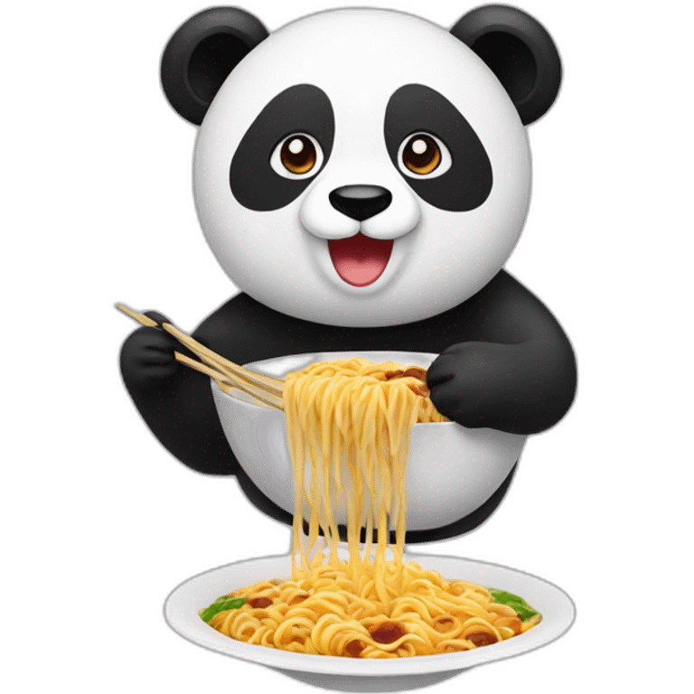 panda with a ramen emoji