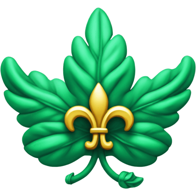 Caduceu de Hermes à frente de uma Flor-de-Lis verde emoji