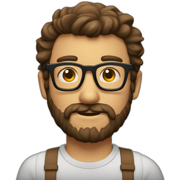 chico gordo con gafas y barbas emoji