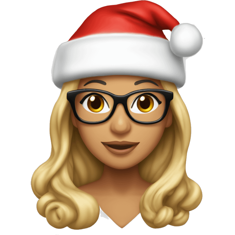 mariah carey christmas wearing santa hat and black glasses  emoji