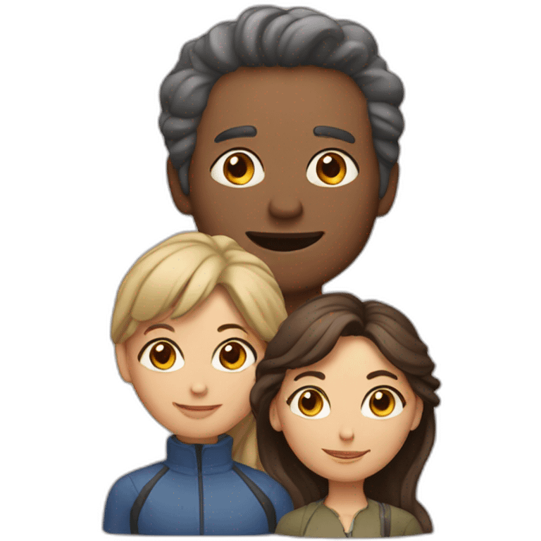 4 people, one man and three women emoji