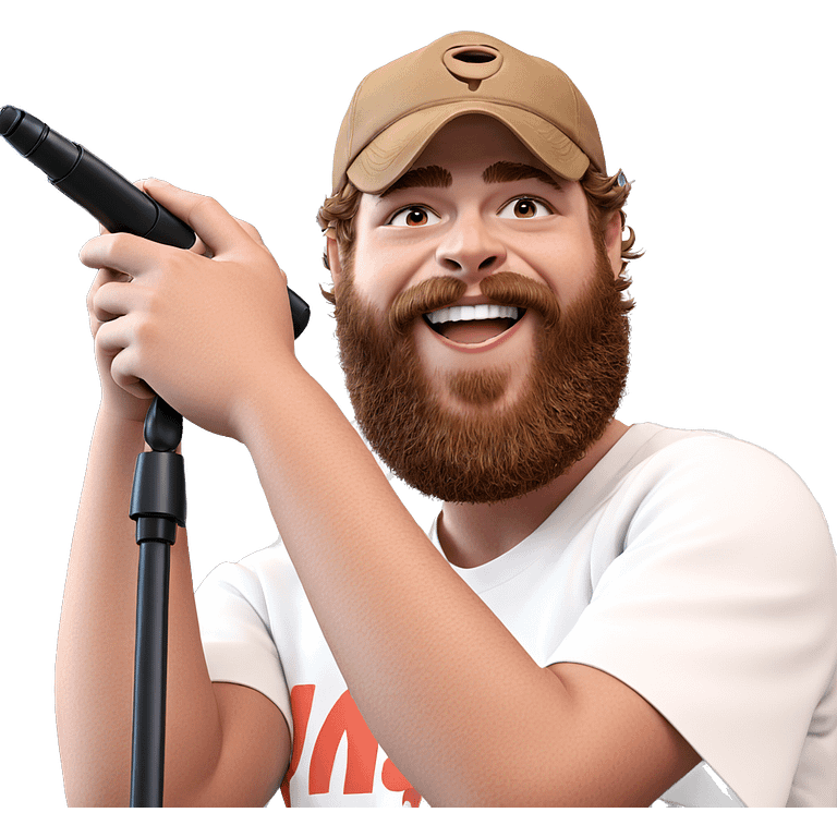 smiling boy with microphone emoji