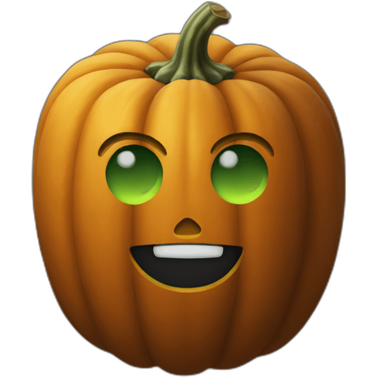 Pumpkin in the shape of a square planet emoji