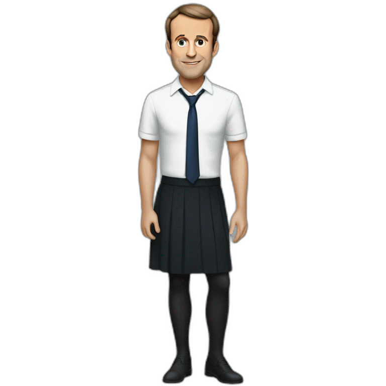 Emmanuel Macron in skirt emoji