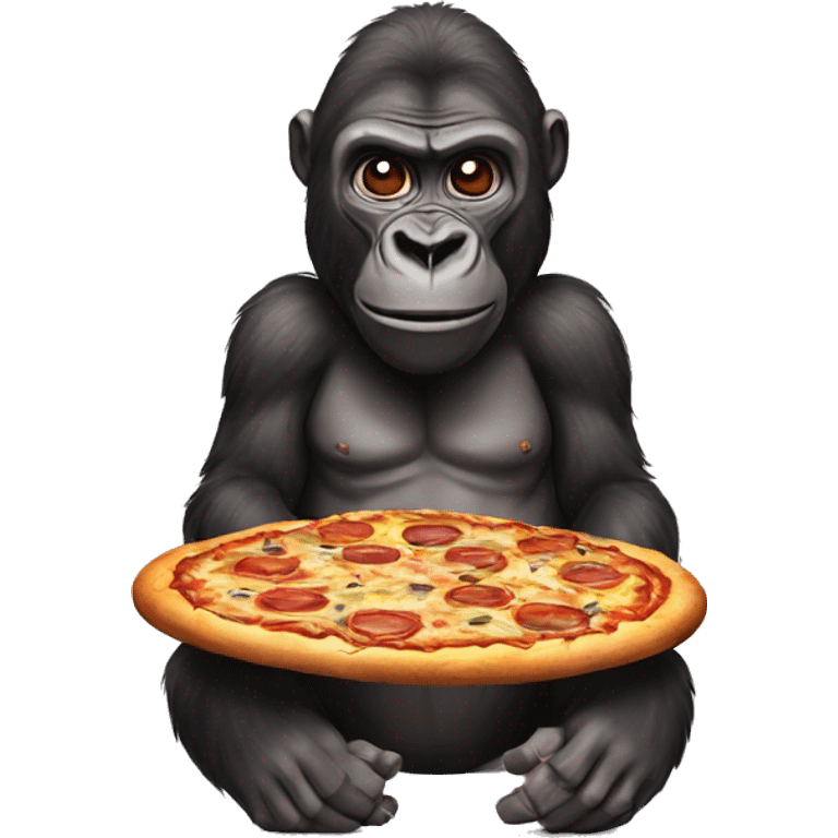 gorilla with pizza emoji