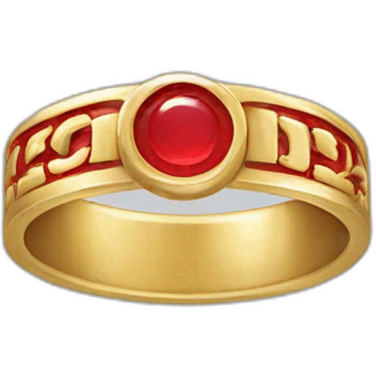 gold ring with red inscription emoji