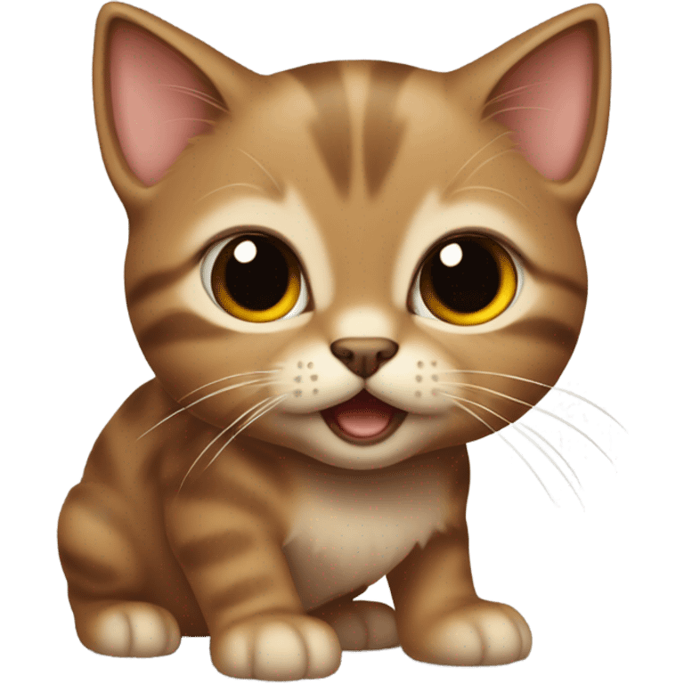 brownt angry realistic kitten emoji