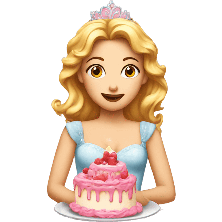 A princess eating a cake  emoji