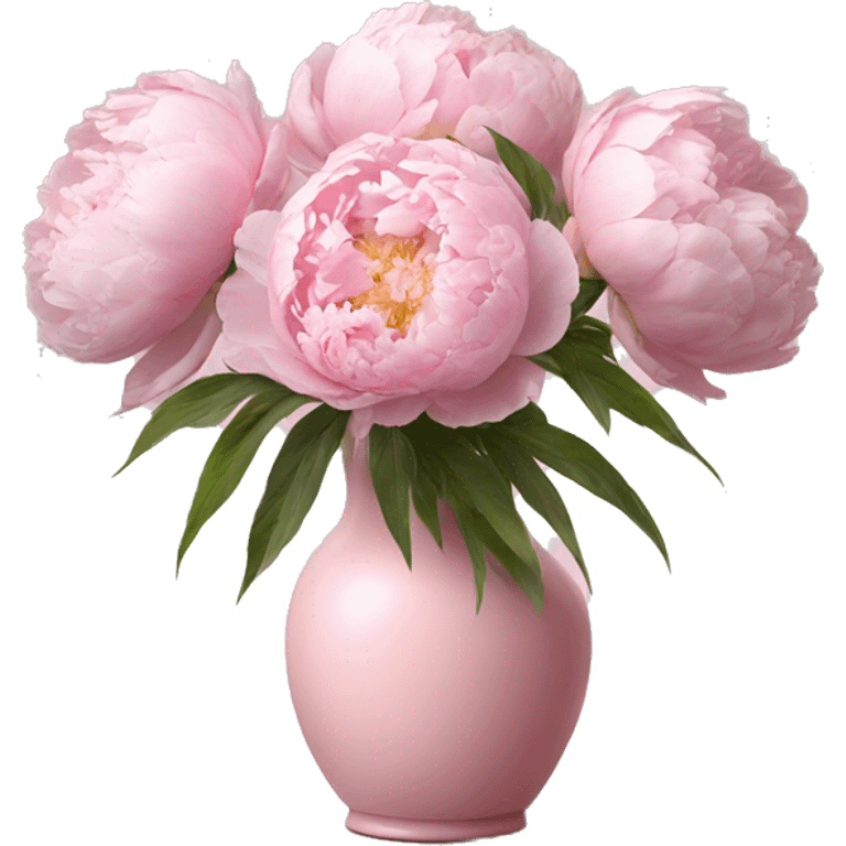 light pink peonies in light pink vase emoji