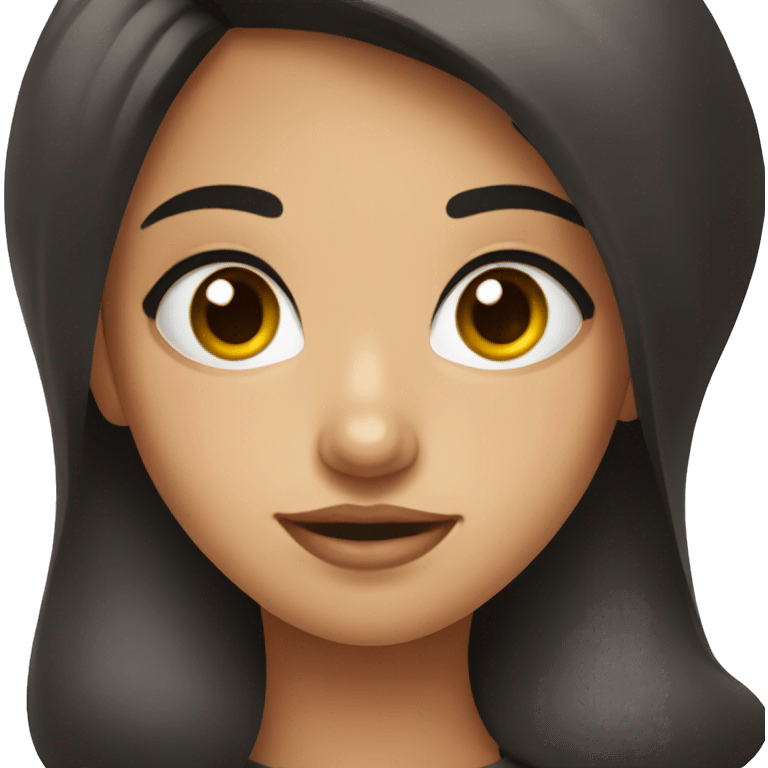 girl with dark hair and a mole in her cheek  emoji