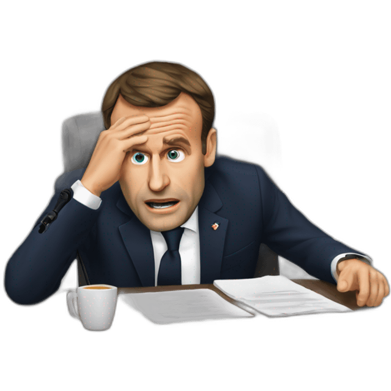 Président Emmanuel Macron qui pleure emoji