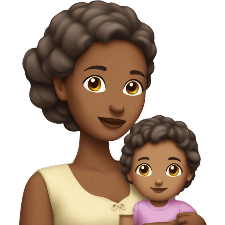 Mamá y niña bebé blancas  emoji