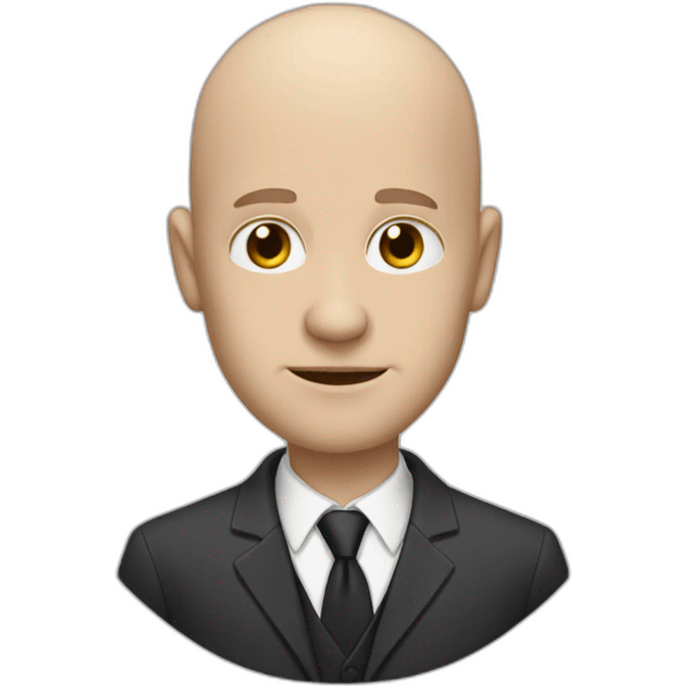 white bald man with suit with huge dark facial hear emoji