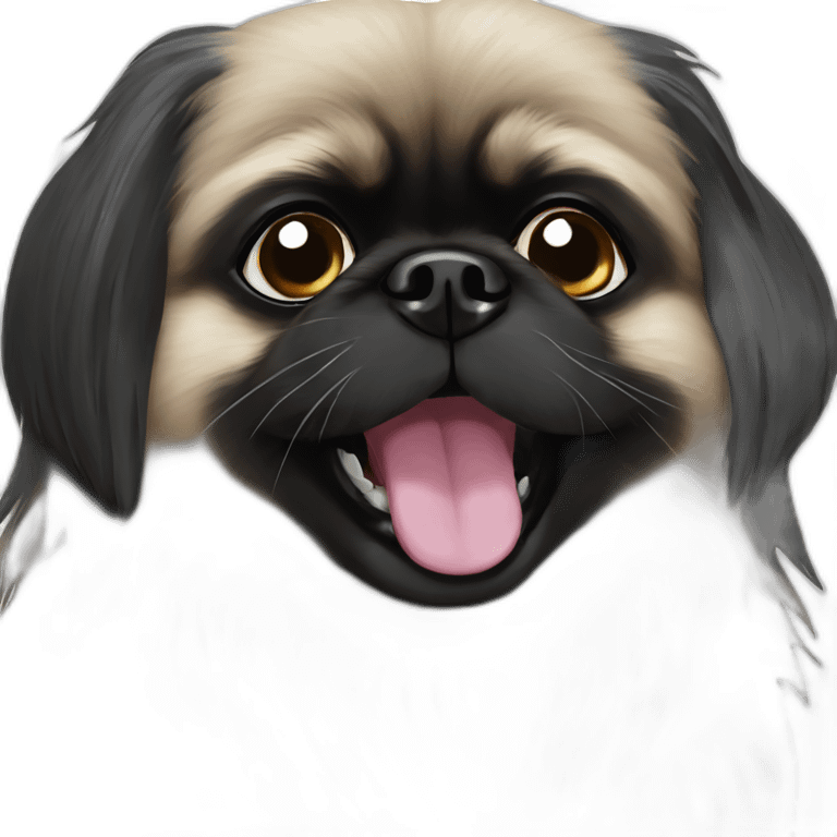 Black face Pekingese emoji