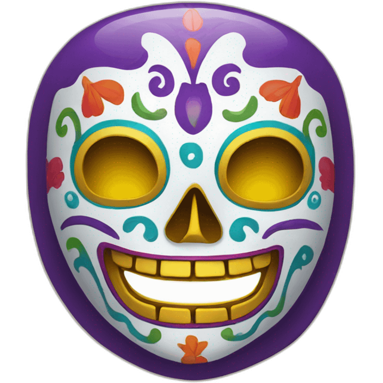 Colorful el muerte happy mask emoji