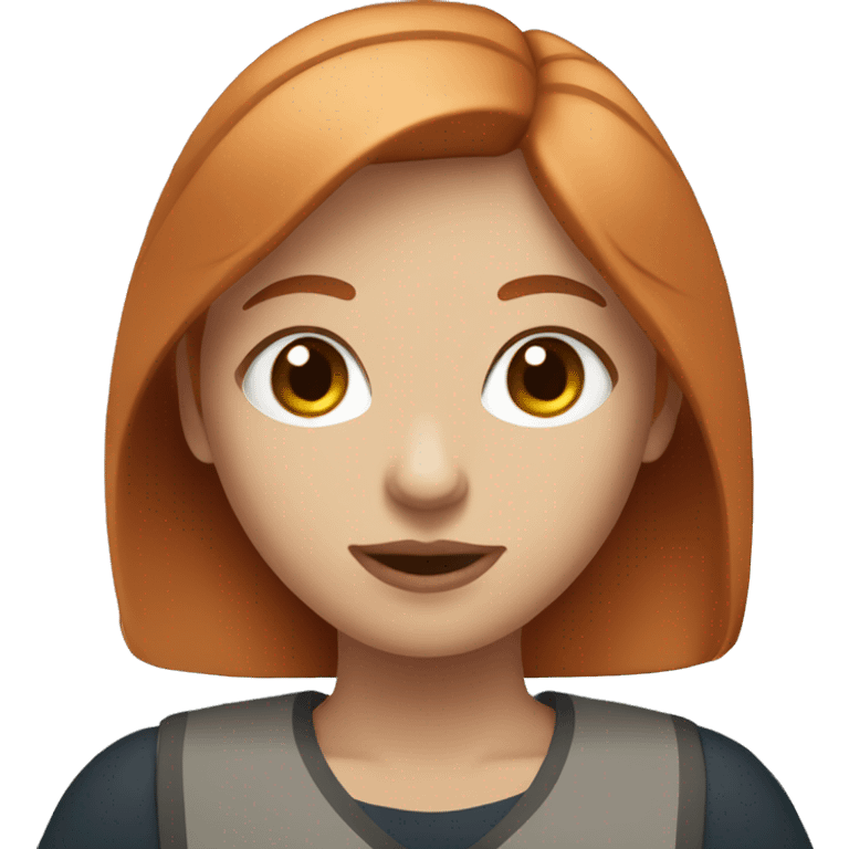 red haired girl with bob and light skin and blue eyes  holding coffee emoji