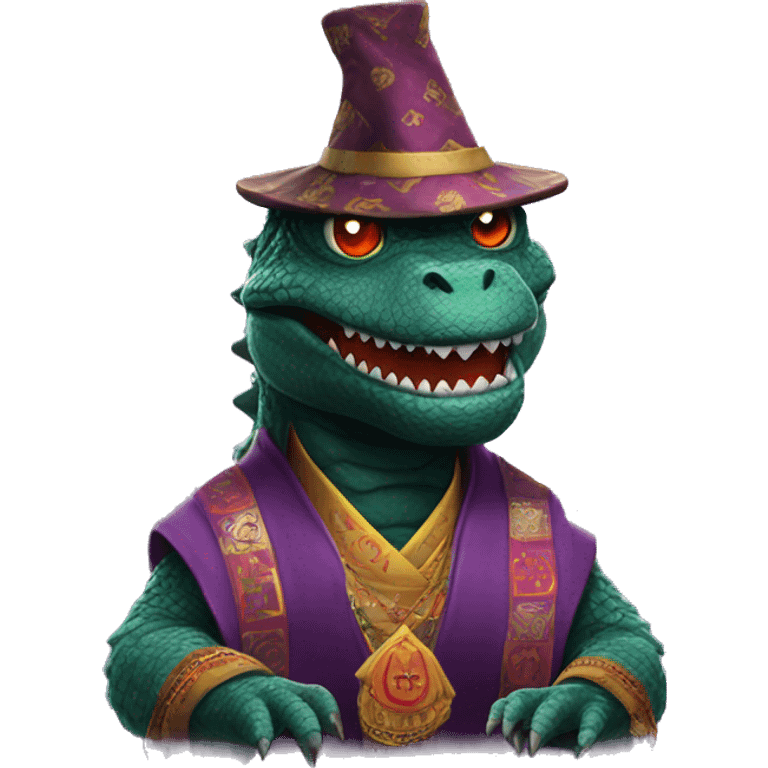 Godzilla dressed as a fortune teller  emoji