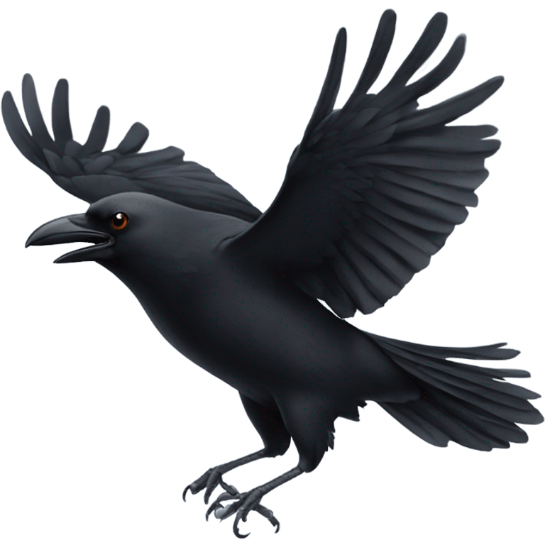 Crow in flight emoji