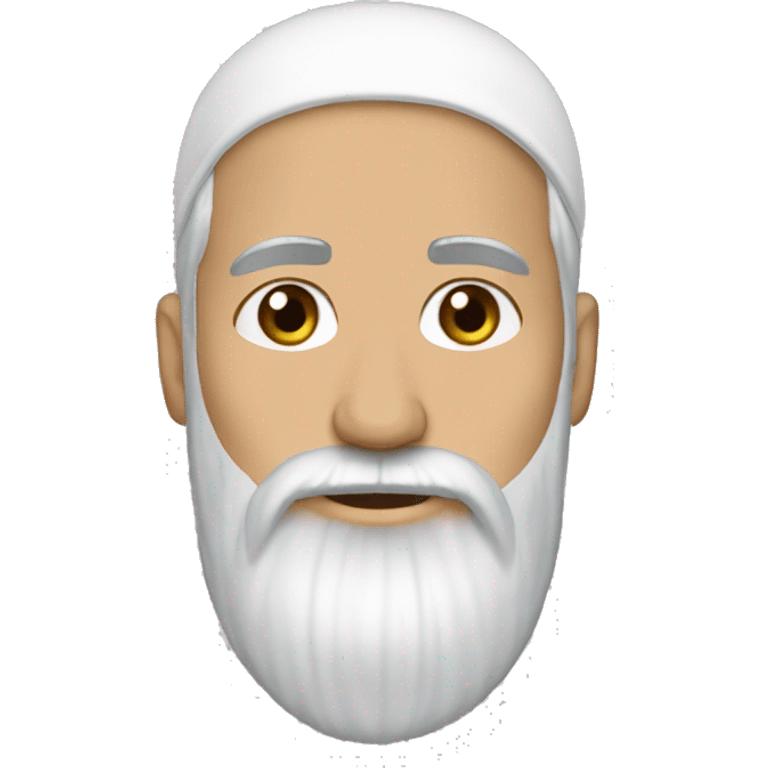 Whie muslim long beard shaved hair emoji