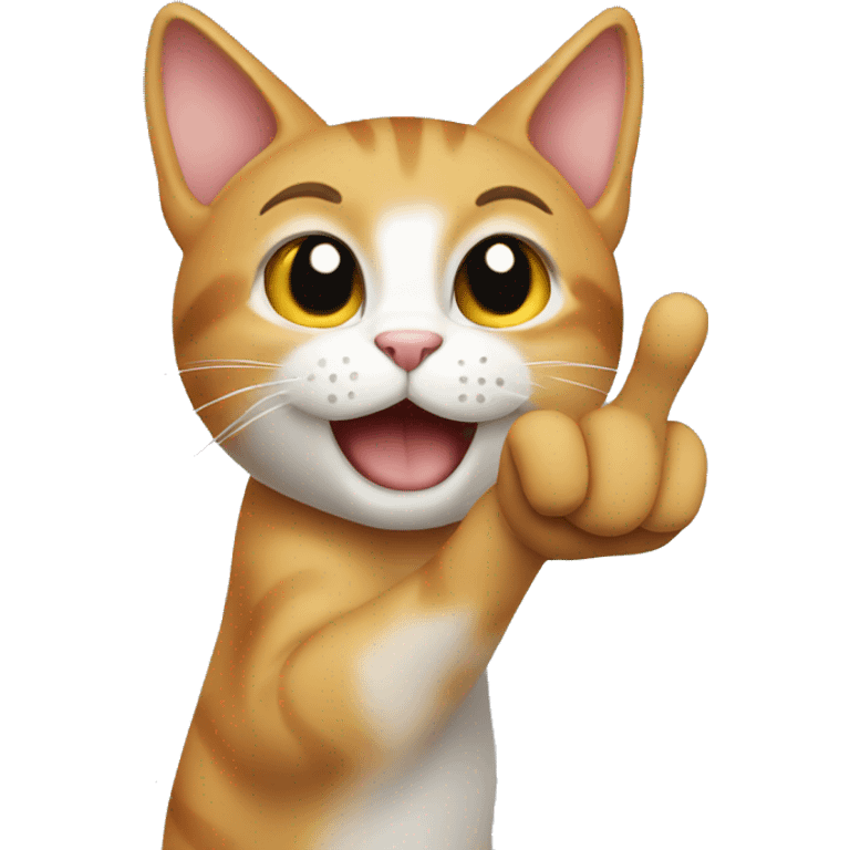 Cat putting up finger  emoji