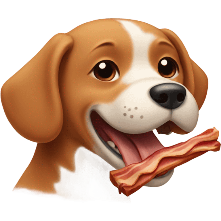 Dog eating bacon emoji