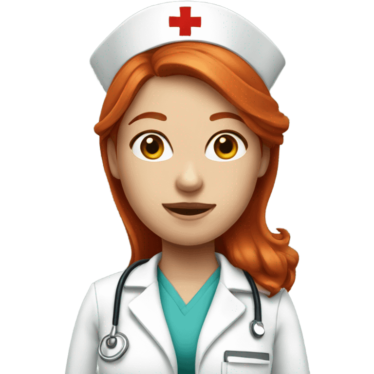 red headed girl nurse emoji