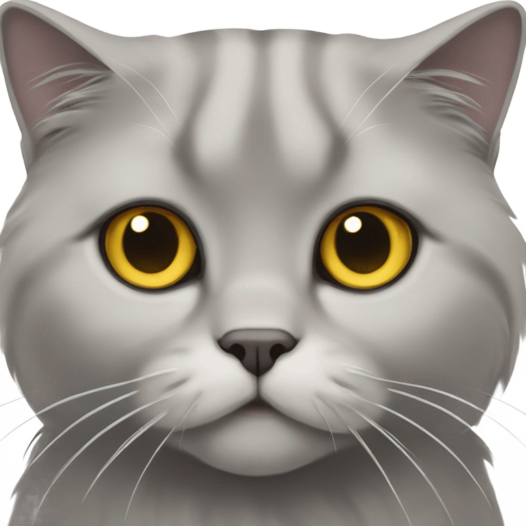 gray scottish fold long-hair cat emoji