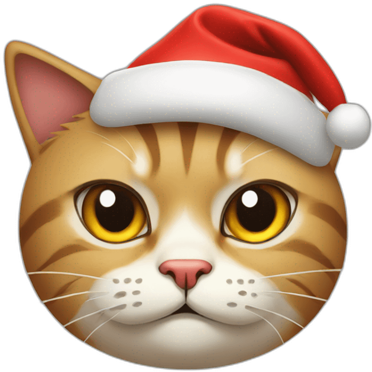 angry cat with christmas hat emoji