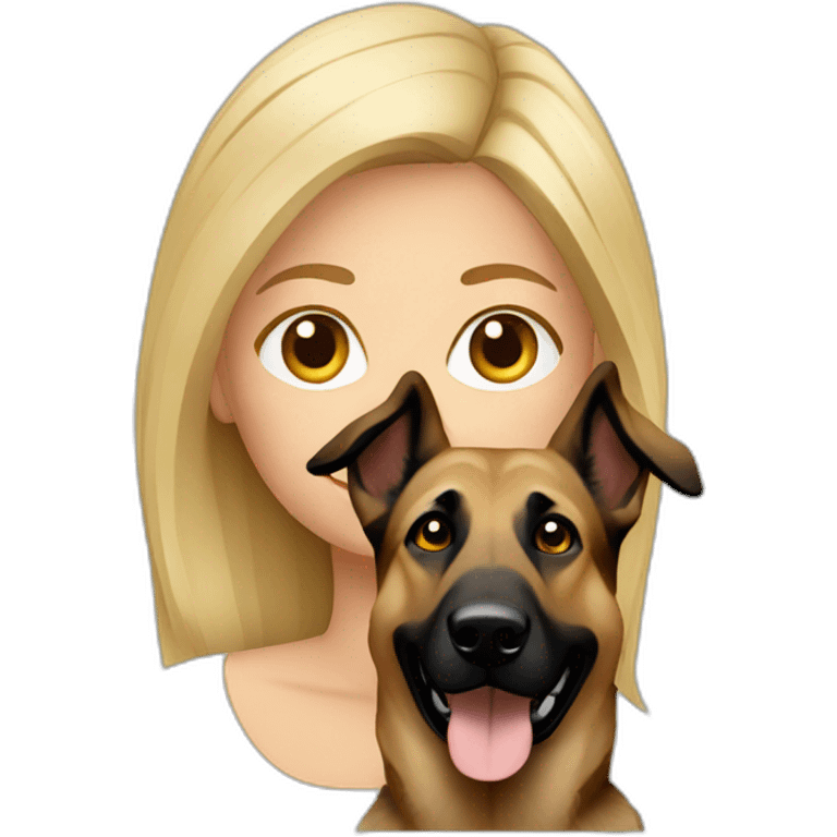 blonde woman with german shepherd emoji