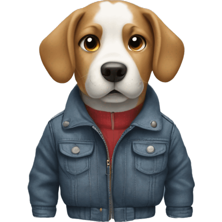 Dog wearing a jacket emoji