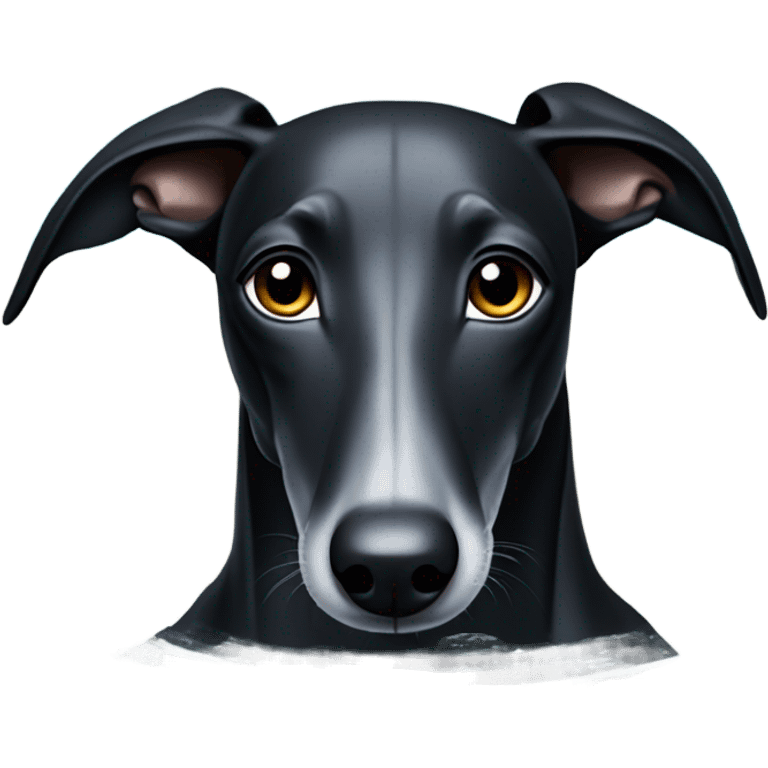 Black greyhound in pool emoji