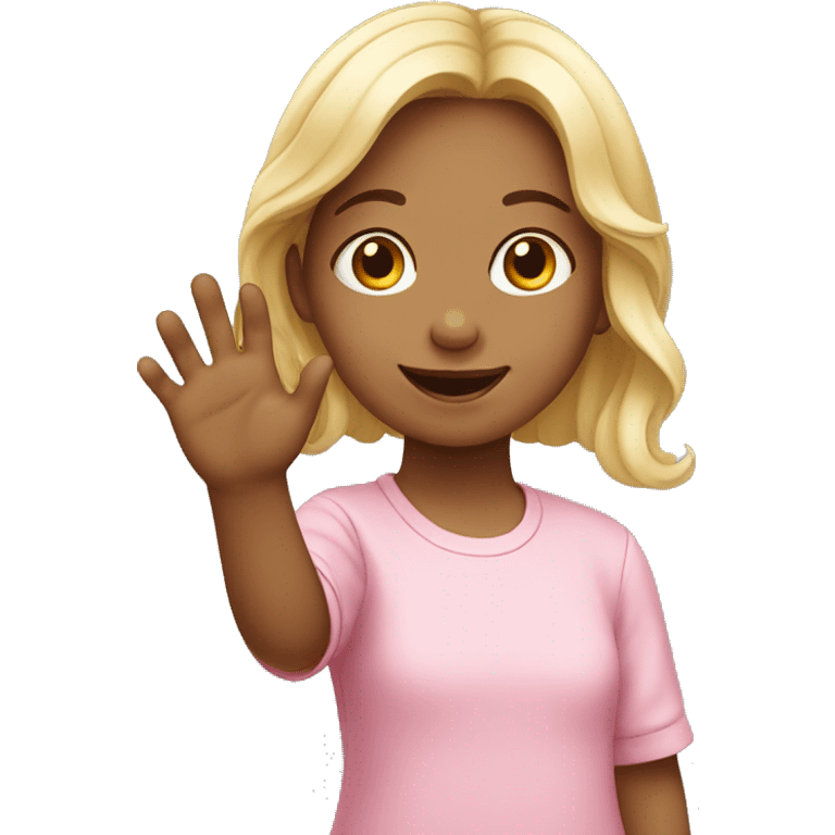 little girl wave hand emoji