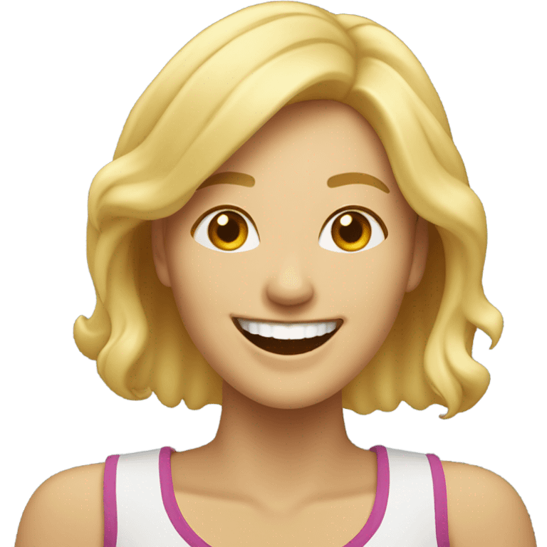 Blonde woman laughing  emoji