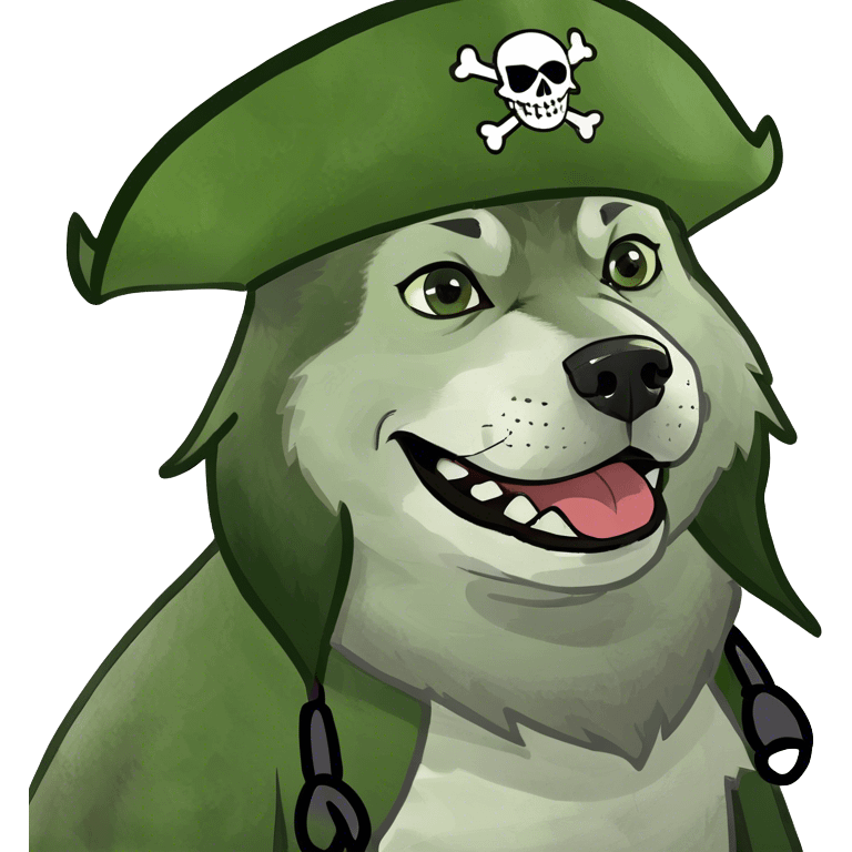 Husky avec un chapeau pirate  emoji