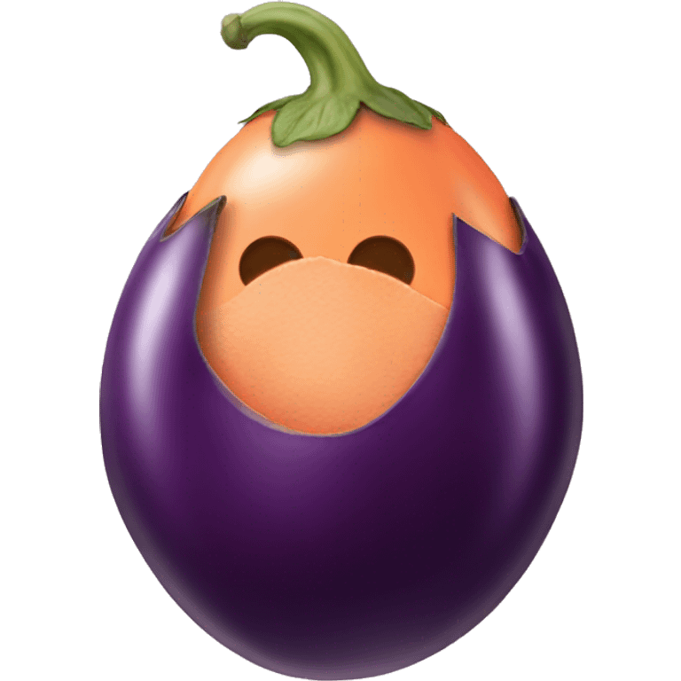 eggplant inside peach emoji