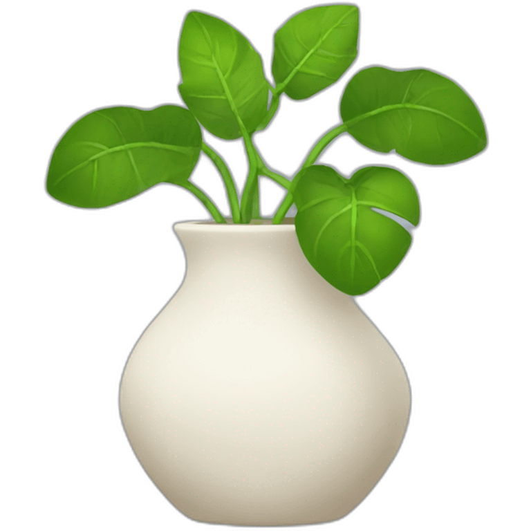 Vase with money plant emoji