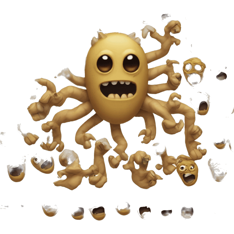 Monster with 50 heads and multiple arms emoji